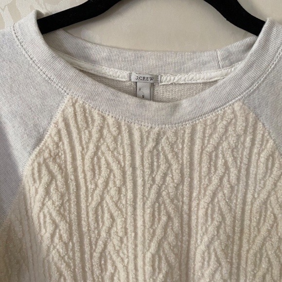 J. Crew Cable Knit Crewneck Sweatshirt Small - Picture 4 of 10